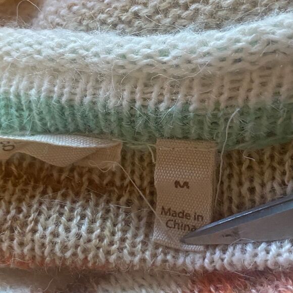 Soft Surroundings Juniper Aqua Multi Stripe Cardigan Women’s Medium Open Front - Picture 4 of 9